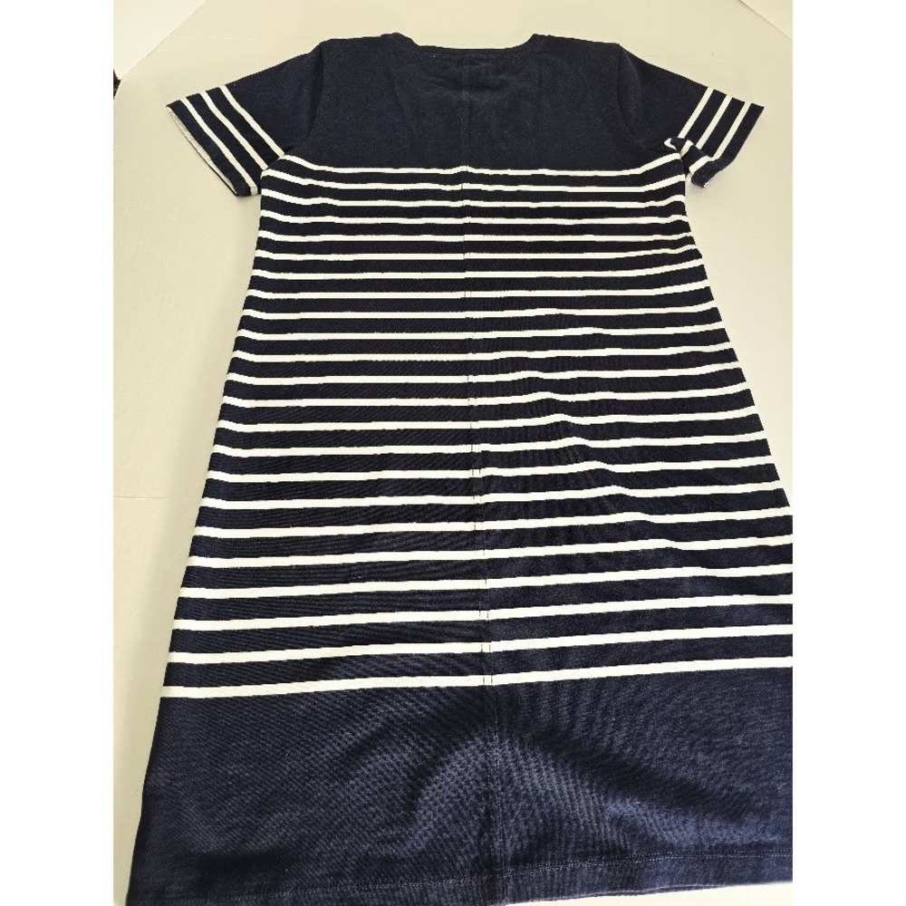 J Crew Striped Navy White Short Sleeve Casual T Shirt Dress Size S NWOT